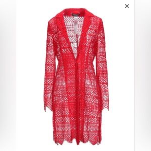 NWT Twin Set Red Lace Cover-Up/Duster-Size 42 Italian